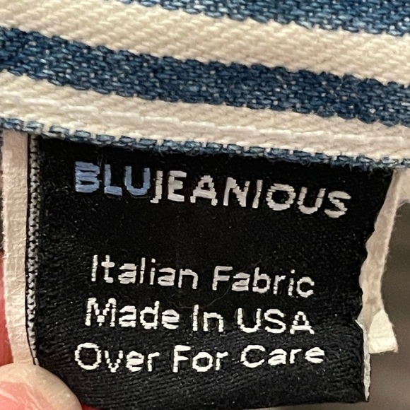 Blu Jeanious blue and white striped flare jeans pants size 25 GUC - Picture 7 of 10